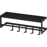 FineBuy Garderobe Metall 70 cm Schwarz Flur Hakenleiste mit