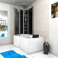 AcquaVapore Kombination Whirlpool Dusche K50-R31-WP-EC Duschkabine Wanne 100x170