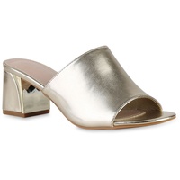 Stiefelparadies Damen Pantoletten in Gold,