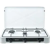 RAVANSON Gas-Kochfeld 3-flammig K-03T 60,2 cm Schwarz/Weiß