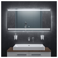Bringer Badspiegel BRS106, Badezimmerspiegel mit Anti-Beschlag und Speicherfunktion silberfarben
