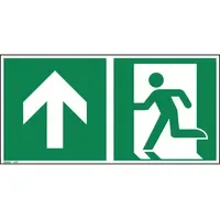 SOENNECKEN Hinweisschild Notausgang geradeaus ISO 7010 300x150mm PVC