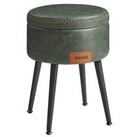 VASAGLE Hocker mit Stauraum LOM005C01 dunkelgrün Kunstleder