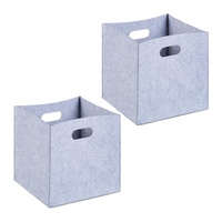 Relaxdays Aufbewahrungsbox 2er Set, Faltbare Regalboxen, HBT: 30 x