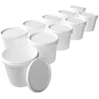 FixedByU 10x Eimer Mit Deckel 5l Weiß Rund |