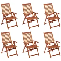 VidaXL Klappbare Gartenstühle 6 Stk. Massivholz Akazie