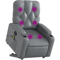 VidaXL Massagesessel mit Aufstehhilfe Grau Kunstleder Modell 10