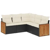 VidaXL Garten-Lounge-Set 5-tlg. schwarz