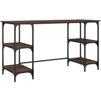 VidaXL Schreibtisch Braun Eichen-Optik 140x50x75 cm Metall