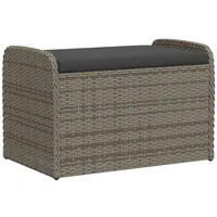 VidaXL Sitzbank mit Stauraum & Kissen Grau 80x51x52 cm