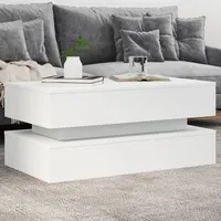 VidaXL Couchtisch mit LED-Leuchten Weiß 90x50x40 cm vidaXL