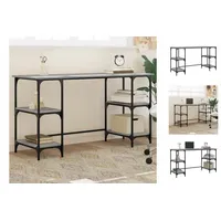 VidaXL Schreibtisch Grau Sonoma 140x50x75 cm Metall Holzwerkstoff