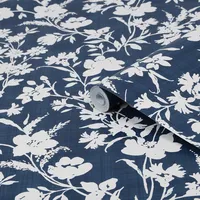 Laura Ashley Vliestapete Midnight Seaspray Blue Blau, FSC®