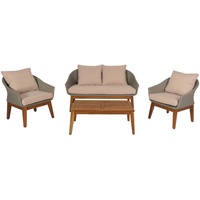 MCW Gartengarnitur N37 Grau Kissen Beige
