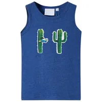VidaXL Kinder-Tanktop Dunkelblau Melange 104 - Blau