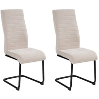 Home4You Schwingstühle 2er Set, Beige - Schwarz - Webstoff
