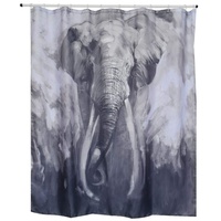 Spirella Duschvorhang Elephant 180 x 200 cm grau-blau