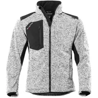 QUALITEX HIGH QUALITY WORKWEAR Qualitex WORKWEAR Strick-Fleecejacke mehrfarbig weiss/meliert