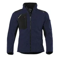 Qualitex Strickfleece-Jacke PROTECTANO, navy/meliert