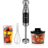 Alpina Stabmixer 1000 Watt, Rostfreier Edelstahl, Schwarz-Silber