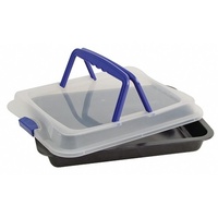 Buri Kuchenbutler 40x32,5cm Kuchen Backblech Auflaufform Kuchenbehälter Transportbox
