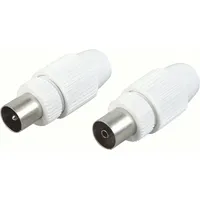 Schwaiger KST1121 532 weiß, 1x Koax Stecker + 1x