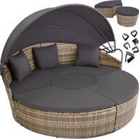 Tectake Sonneninsel Rattan natur/dunkelgrau