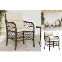 VidaXL Gartenstühle mit Kissen 2 Stk. Braun Poly Rattan
