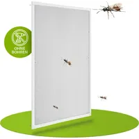 Juskys Fliegenschutzgitter mit Aluminiumrahmen 120 x 140 cm weiß
