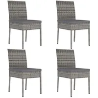 VidaXL Garten-Essstühle 4 Stk. Poly Rattan Grau