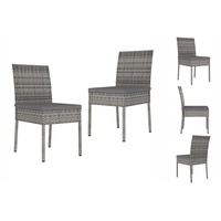 VidaXL Garten-Essstühle 2 Stk. Poly Rattan Grau