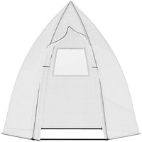 Outsunny Mini Gewächshaus Überwinterungszelt mit Rolltür Weiß 160x140x180cm