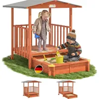 Spielwerk® Sandkasten Merle mit Dach braun