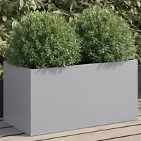 VidaXL Pflanzkübel Silbern 62x30x29 cm Verzinkter Stahl