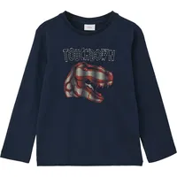 S.Oliver Junior Langarmshirt mit Dino-Motiv, Kinder, blau, 92/98