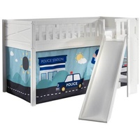 Vipack Spielbett Scott Police ca. 90x200 cm Kiefer Weiß