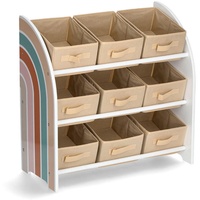 Zeller Present Kinder-Regal Rainbow, m. 9 Boxen, MDF/Vlies,