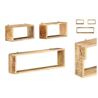 VidaXL 3-tlg. Würfel-Wandregal-Set Massivholz Mango