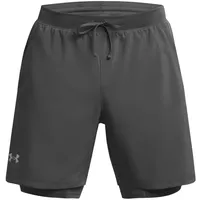 Under Armour Launch 2in1 Laufshorts Herren 025 castlerock/castlerock/reflective L