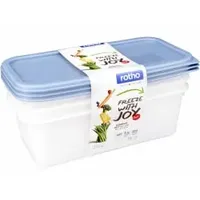Rotho Domino 3 x 1,2 l blau Frischhaltedose Kühlschrankdose