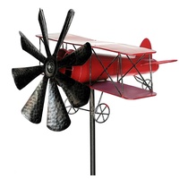 DanDiBo Ambiente Gartenstecker Metall Flugzeug XL 160 cm Doppeldecker