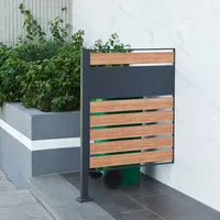 [en.casa] / Gartenschrank, Uusikaupunki 120x83x11 cm Anthrazit/Holzoptik