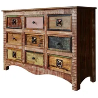 Massivmoebel24 Kommode Altholz 130x40x85 mehrfarbig lackiert NATURE of SPIRIT