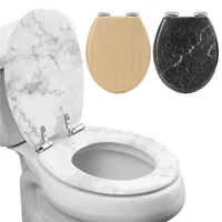Navaris Toilettensitz - Toilettensitz im Marmor Design - Toilettendeckel