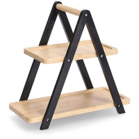 Zeller 2-stöckige Etagere 32 cm Holz Schwarz