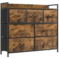 Songmics Kommode 98 x 85 x 28,5 cm Braun/Schwarz