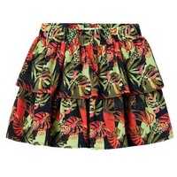 NAME IT Mädchen Nkfvinaya Skirt Fff Noos, Dark Sapphire/Print:tropical,
