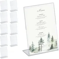 Relaxdays Tischaufsteller 10er Set, A5 Aufsteller, Thekenaufsteller Menükarten, Werbung