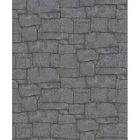 Erismann Vliestapete Steinmauer Optik 3D-Effekt Industrial Dunkelgrau 10297-47 Focus