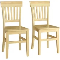 Erst-Holz Klassischer Holzstuhl Kiefer Küchenstuhl Massivholzstuhl Doppelpack oder Einzelstuhl